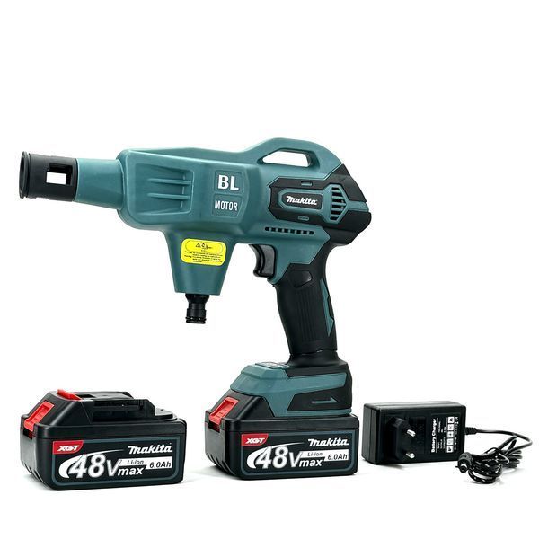 Акумуляторна безщіткова мийка Makita Hw33 (48V 6Ah 40 бар) Ручна автомийка Макіта з 2 АКБ портативна 54127 фото