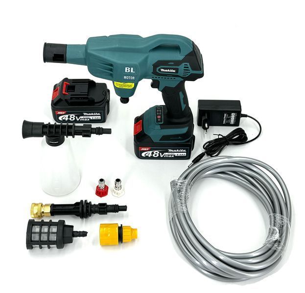 Акумуляторна безщіткова мийка Makita Hw33 (48V 6Ah 40 бар) Ручна автомийка Макіта з 2 АКБ портативна 54127 фото