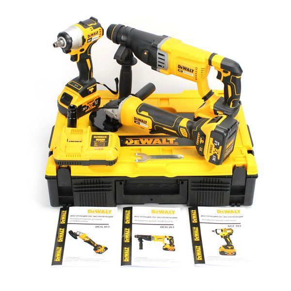 Набір 3в1 АКБ DeWalt 36V (Перфоратор DCH263 + Болгарка DCG413 + Гайковерт DCF922) Набір 3в1 Деволт 1000623 фото