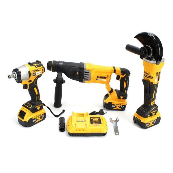 Набір 3в1 АКБ DeWalt 36V (Перфоратор DCH263 + Болгарка DCG413 + Гайковерт DCF922) Набір 3в1 Деволт 1000623 фото